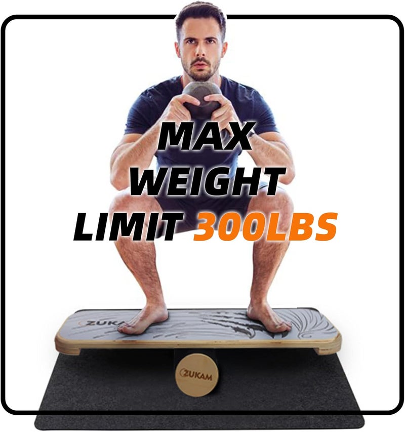 ZUKAM Balance Board Trainer, Wooden Balancing Board with Workout Guide to Exercise and Build Core Stability, Wobble Board for Skateboard, Hockey, Snowboard & Surf Training - Image 4